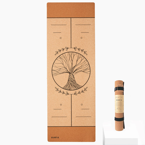 Tree of Life Alignment Cork Yoga Mat | 4.5MM